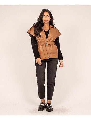Veste sans manches similicuir URBIA