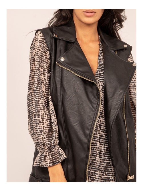 Veste sans manches similicuir URSA - Kiabi