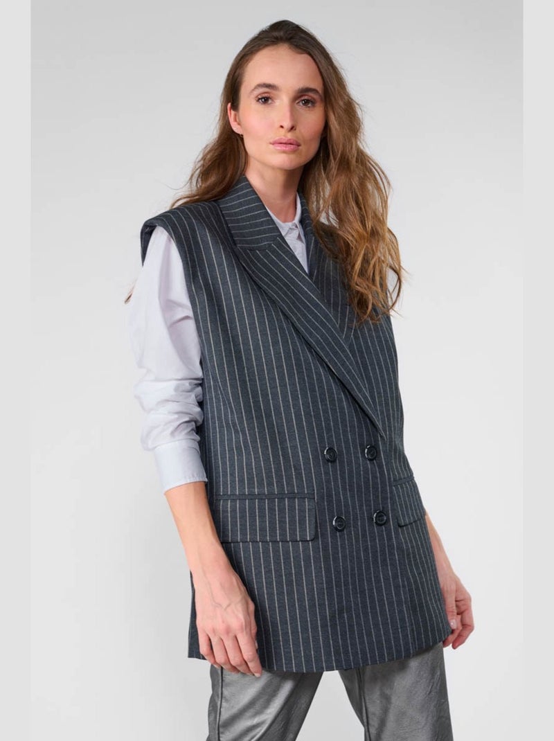 Veste sans manches TILLIN 'Le Temps Des Cerises' Gris - Kiabi