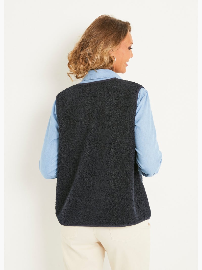 Veste sans manches tout douce en sherpa - AFIBEL Bleu marine - Kiabi