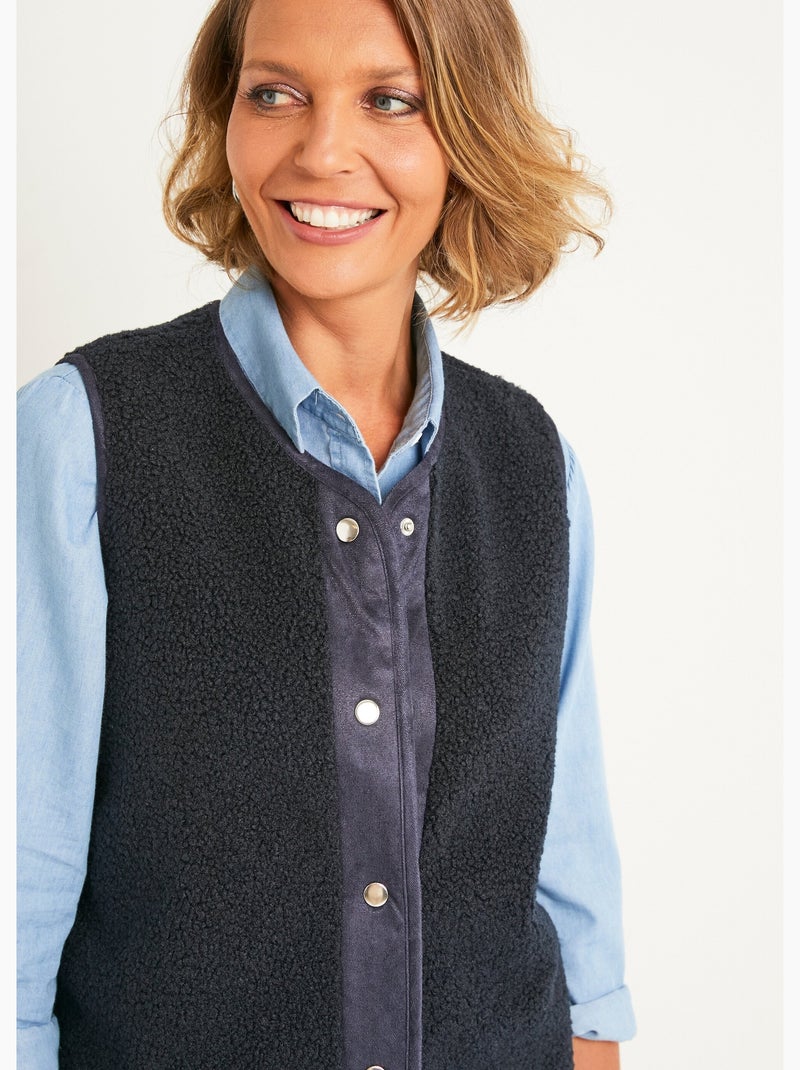 Veste sans manches tout douce en sherpa - AFIBEL Bleu marine - Kiabi