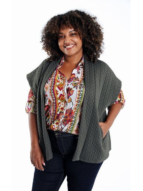 Veste sans manches unie détail tressé PAPRIKA - Kiabi