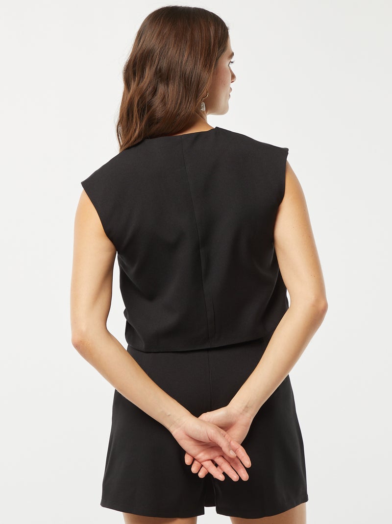Veste sans manches unie noir - Kiabi