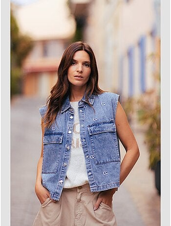 Veste sans manches yani 'le temps des cerises'