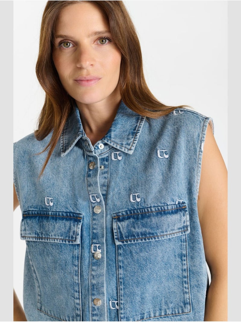 Veste sans manches YANI 'Le Temps Des Cerises' Bleu - Kiabi
