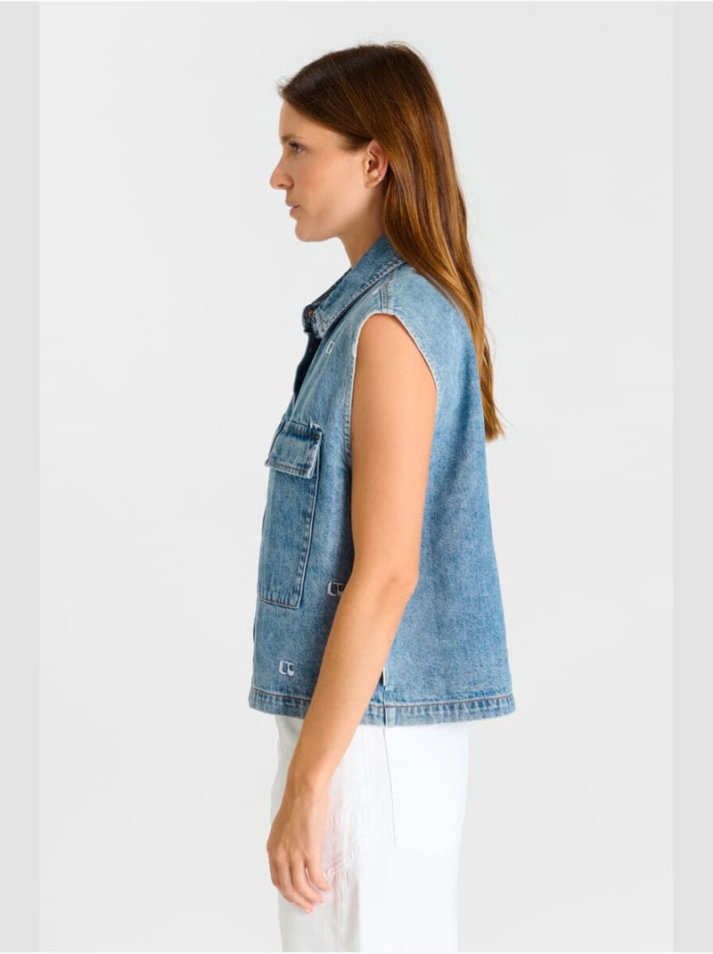 Veste sans manches YANI 'Le Temps Des Cerises' Bleu - Kiabi