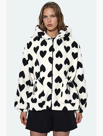Veste sherpa à motif cœur hiccup