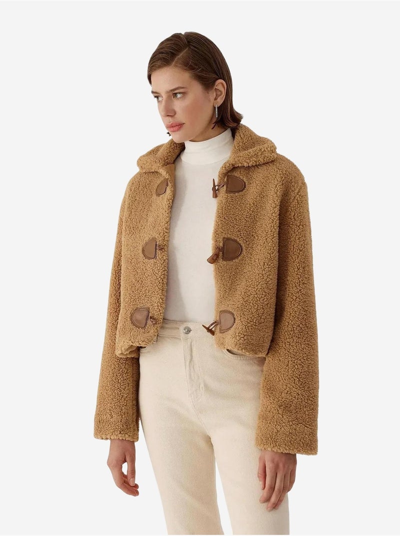 Veste Sherpa coupe décontractée Marron - Kiabi