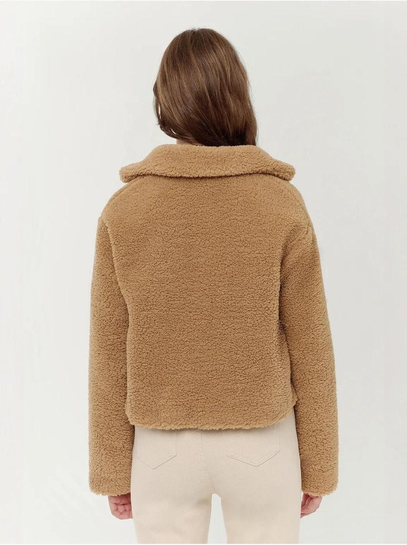 Veste Sherpa coupe décontractée Marron - Kiabi