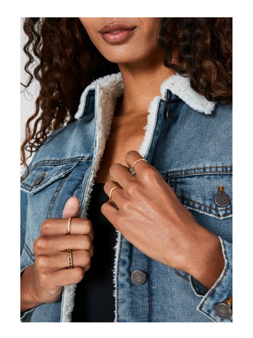 Veste sherpa en denim Noisy May - Kiabi
