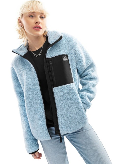 Veste sherpa femme lifestyle femme azure-w - Kiabi Veste sherpa femme lifestyle femme azure-w - Kiabi