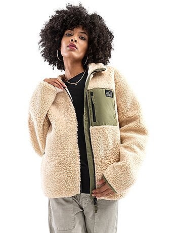 Veste sherpa femme lifestyle femme walnut-w
