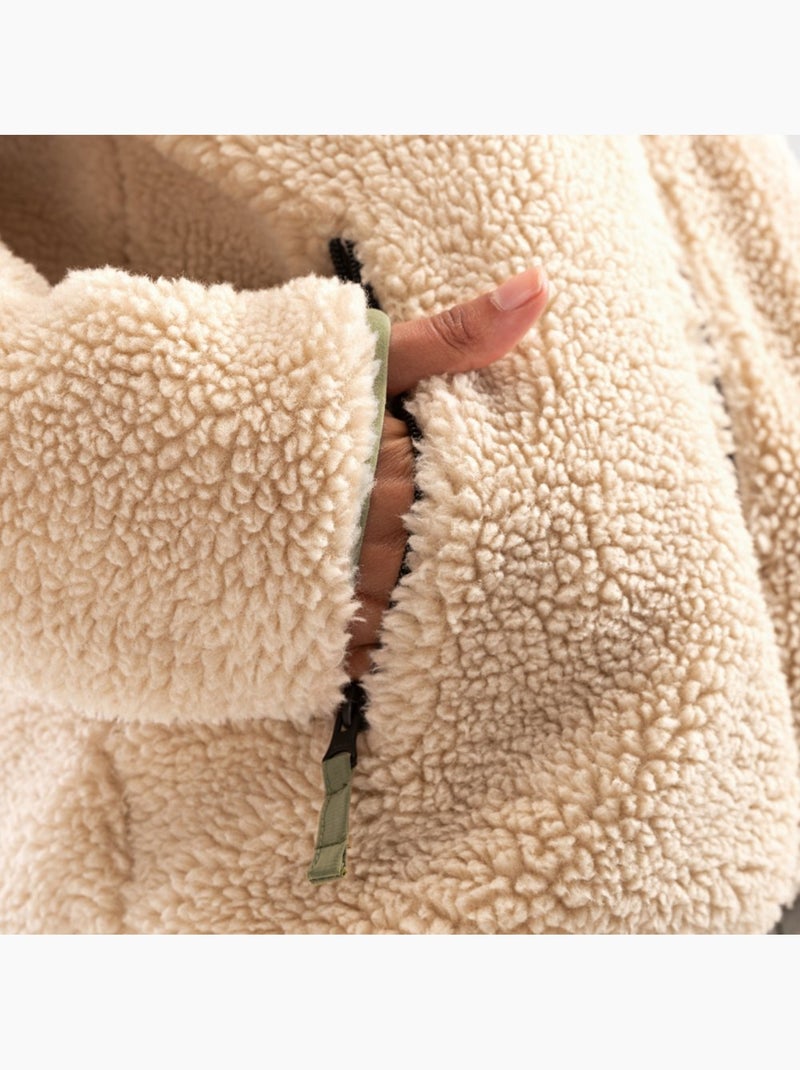 Veste sherpa femme lifestyle femme walnut-w Beige - Kiabi
