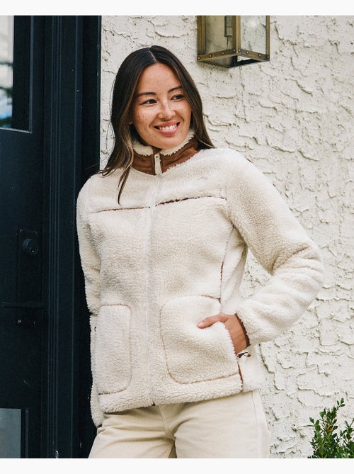 Veste sherpa femme manches longues écru isotoner - Kiabi Veste sherpa femme manches longues écru isotoner - Kiabi