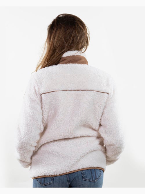 Veste sherpa femme manches longues écru isotoner - Kiabi Veste sherpa femme manches longues écru isotoner - Kiabi