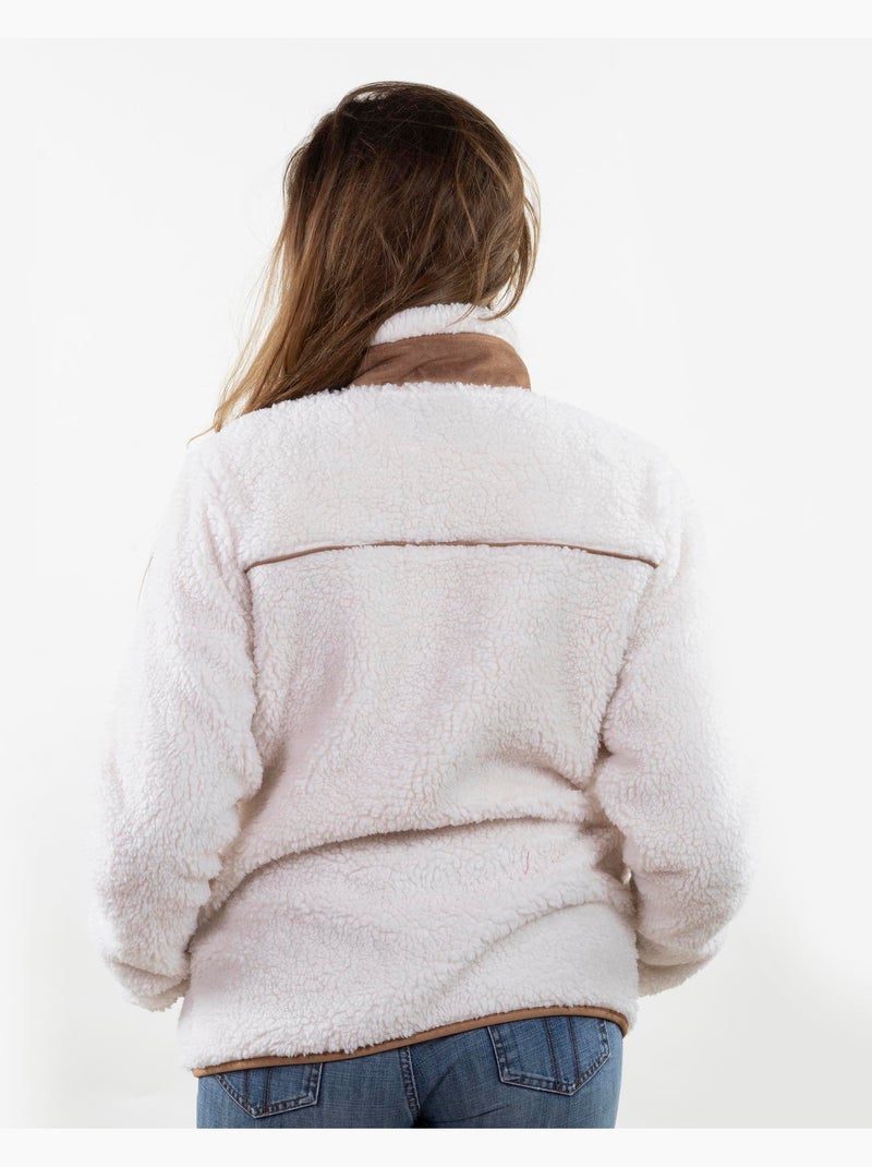 Veste sherpa femme manches longues écru isotoner Ecru - Kiabi