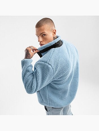 Veste sherpa homme lifestyle homme azure