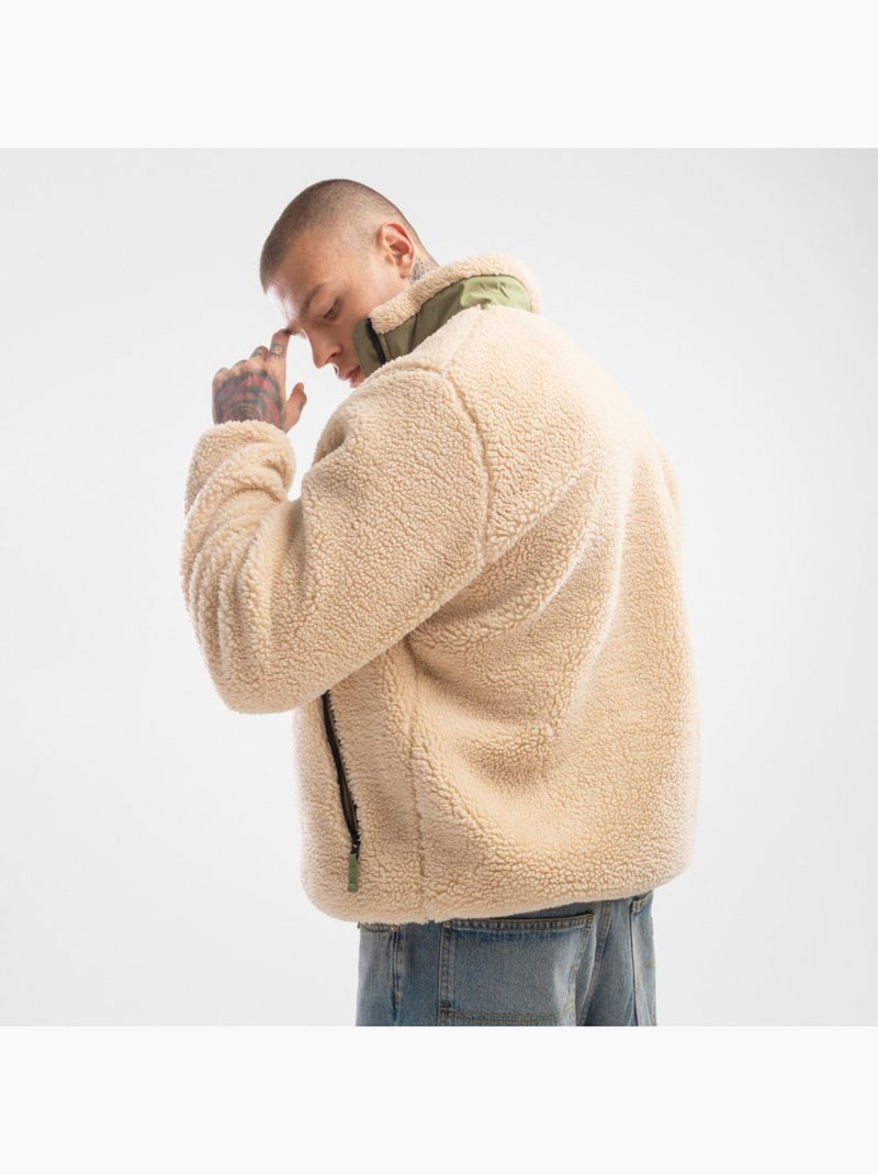 Veste sherpa homme lifestyle homme walnut Beige - Kiabi