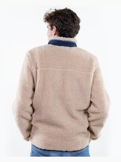 Veste sherpa homme manches longues beige isotoner - Kiabi Veste sherpa homme manches longues beige isotoner - Kiabi