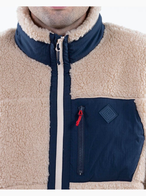 Veste sherpa homme manches longues beige isotoner - Kiabi Veste sherpa homme manches longues beige isotoner - Kiabi