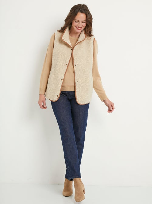 Veste sherpa sans manches col montant - Kiabi