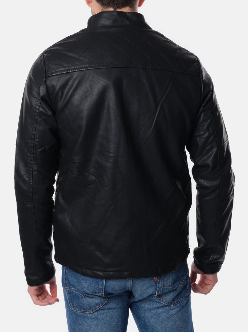 Veste Simili Cuir Noir Love Tree Avec Quincaillerie Dorée Taille S - Neuve étiquetée, Style Moto