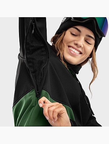 Veste snowboard femme sports d'hiver femme w1-w evergreen