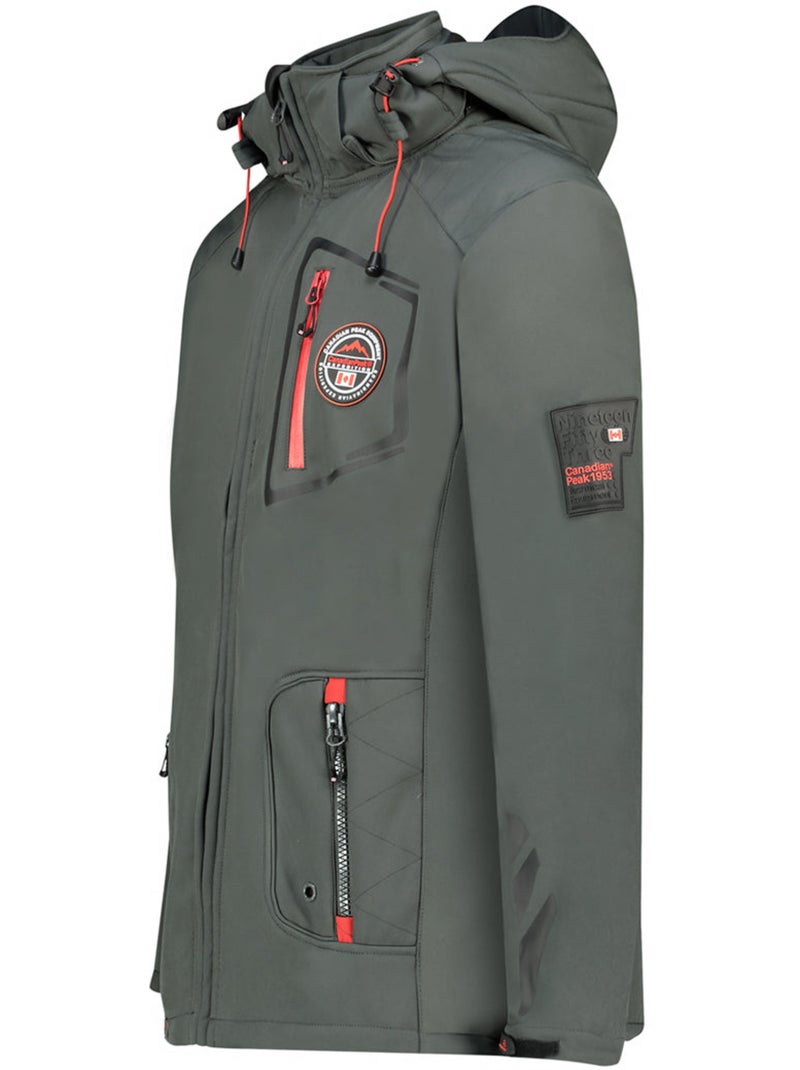 Veste softshell à capuche ajustable tacibeak – canadian peak Gris foncé - Kiabi
