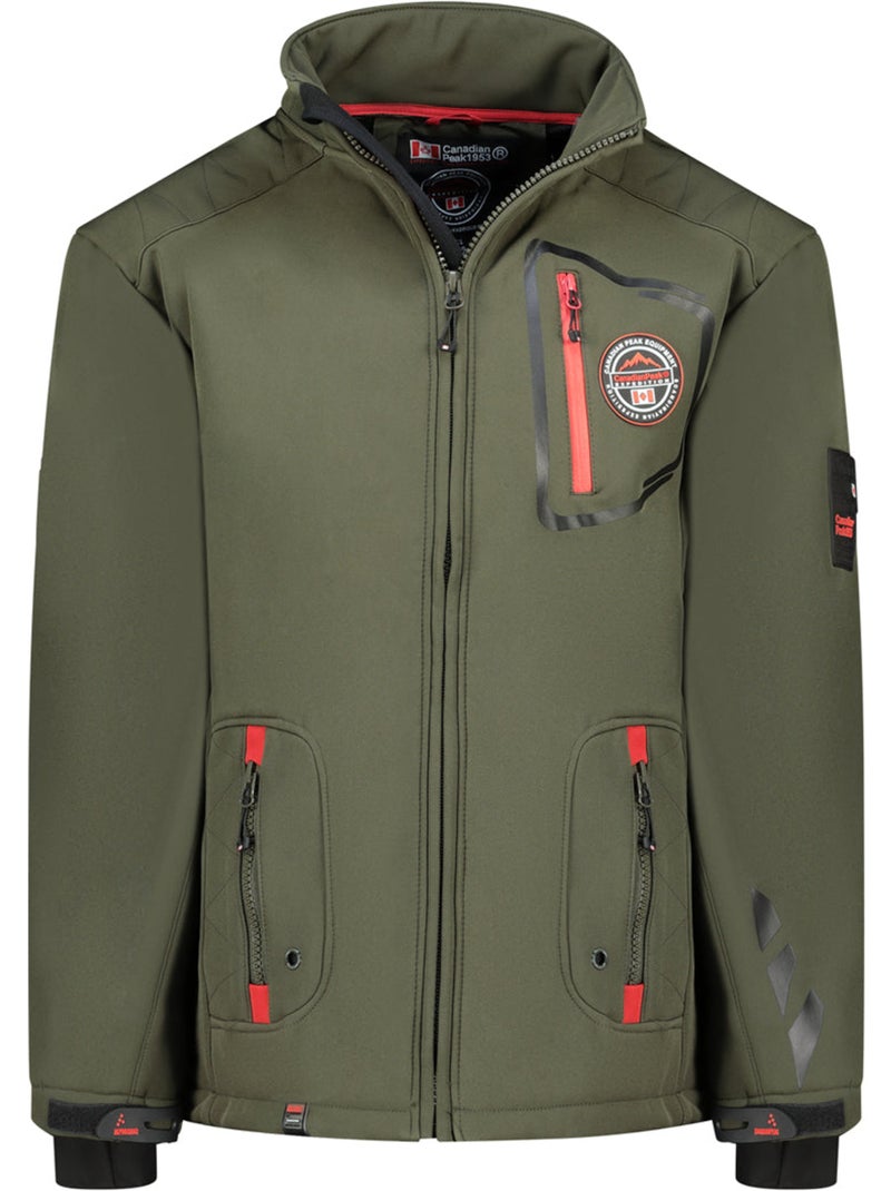 Veste softshell à capuche ajustable tacibeak – canadian peak Kaki - Kiabi