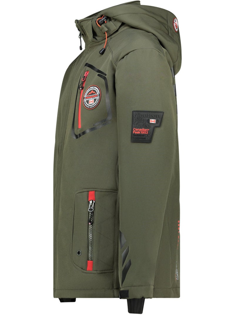 Veste softshell à capuche ajustable tacibeak – canadian peak Kaki - Kiabi