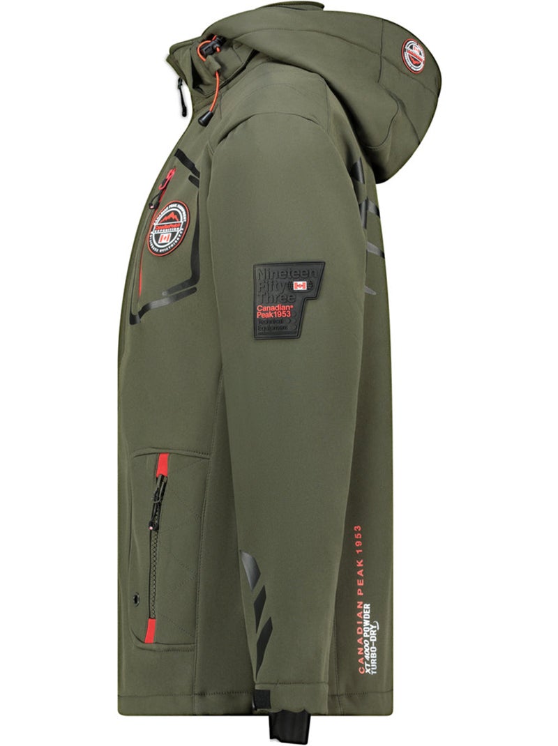 Veste softshell à capuche ajustable tacibeak – canadian peak Kaki - Kiabi