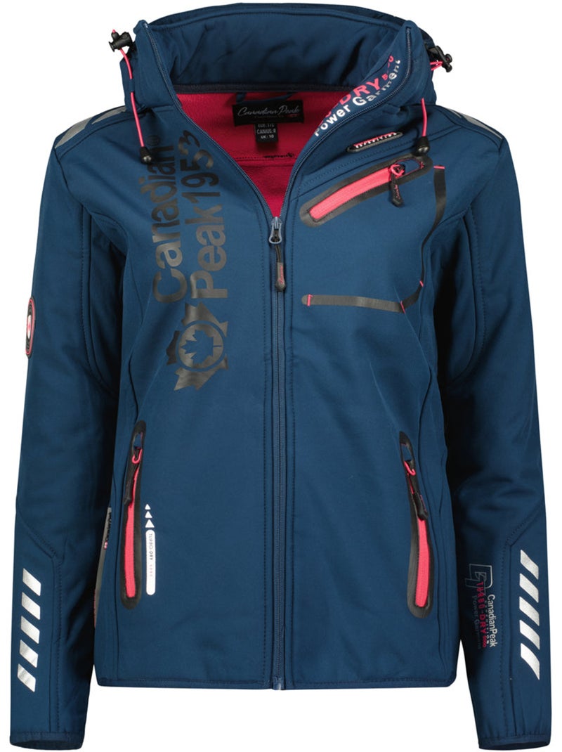 Veste softshell à capuche amovible doublée polaire reineak – canadian peak Bleu marine - Kiabi