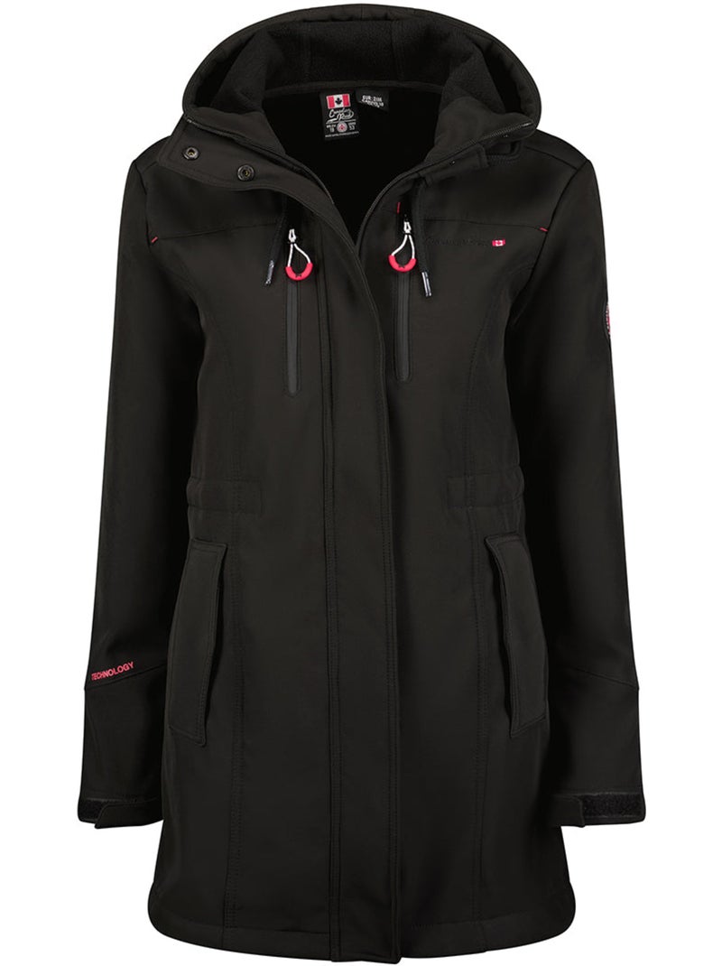 Veste softshell à capuche amovible doublée polaire toceaneak – canadian peak Noir - Kiabi