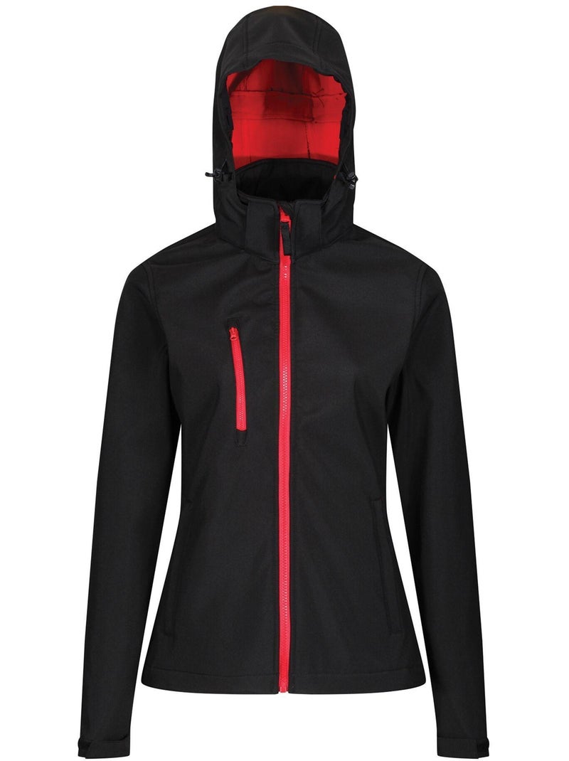 Veste softshell à capuche amovible et poche sur poitrine venturer - regatta Noir Rouge - Kiabi