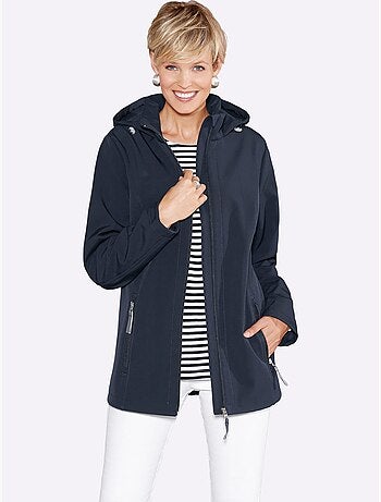 Veste softshell à capuche avec col transformable et poche zippée - Taille standard - Moda Vilona