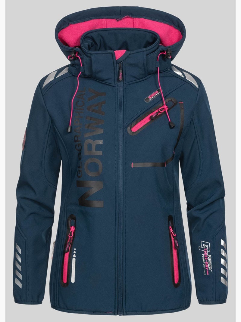 Veste softshell à capuche reine – geographical norway Bleu Rose - Kiabi