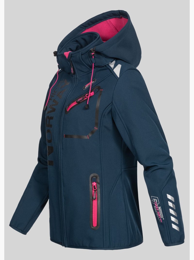 Veste softshell à capuche reine – geographical norway Bleu Rose - Kiabi