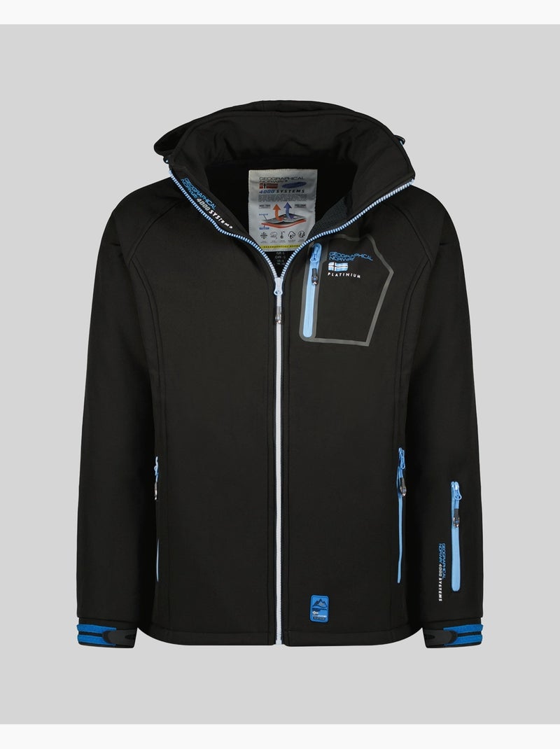 Veste softshell à capuche riziere – geographical norway Noir - Kiabi