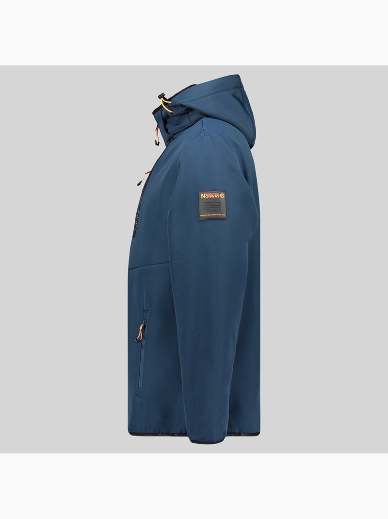 Veste softshell à capuche toxique – geographical norway Bleu marine/Orange fluo - Kiabi