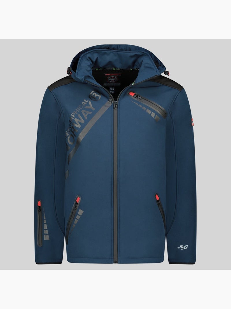 Veste softshell à capuche twopac – geographical norway Bleu marine - Kiabi