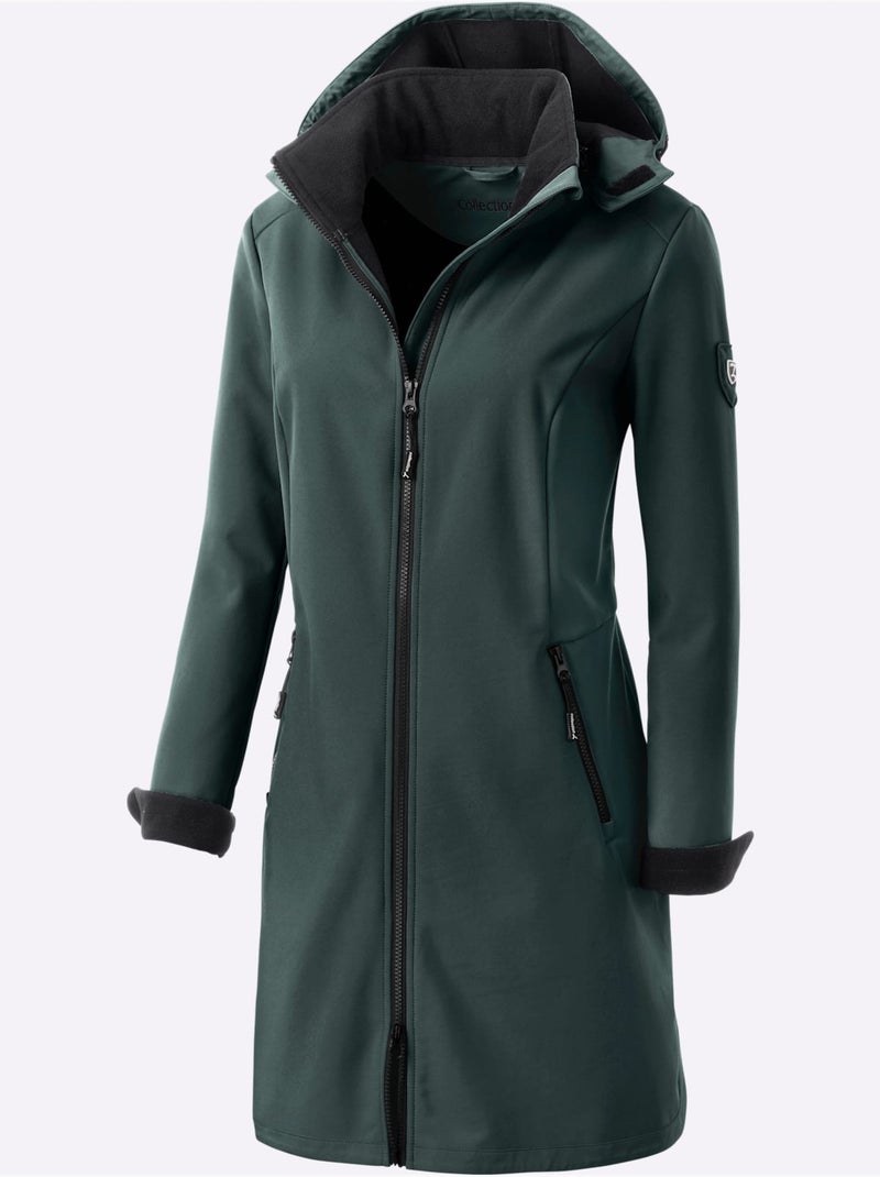 Veste Softshell Capuche Amovible Réglable En Largeur - Taille Courte - Witt Bleu pétrole - Kiabi