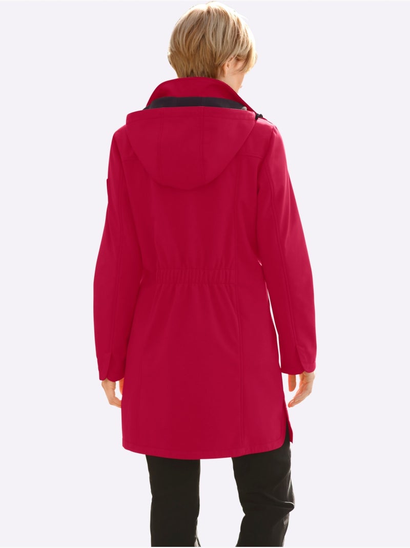 Veste Softshell Capuche Amovible Réglable En Largeur - Taille Courte - Witt Rouge - Kiabi