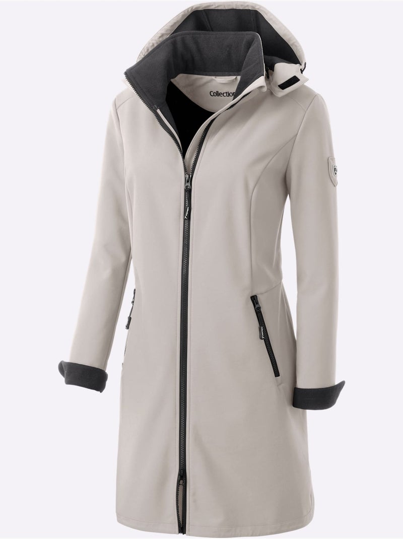 Veste Softshell Capuche Amovible Réglable En Largeur - Taille Standard - Witt Gris foncé - Kiabi