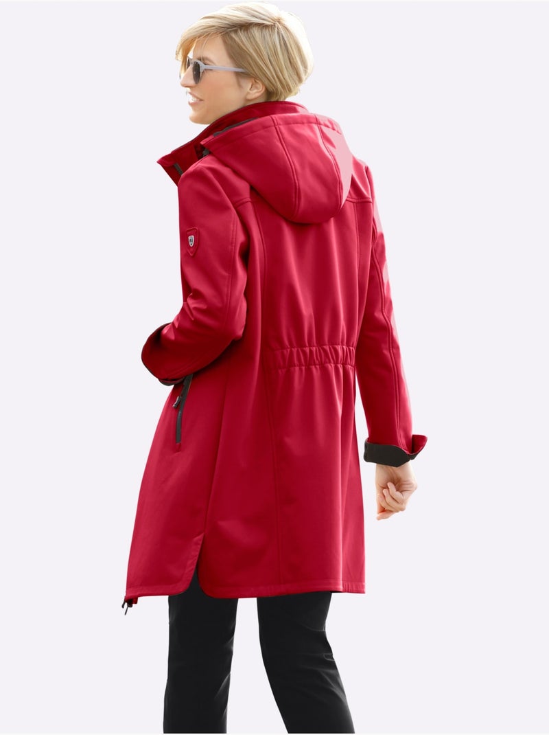 Veste Softshell Capuche Amovible Réglable En Largeur - Taille Standard - Witt Rouge - Kiabi