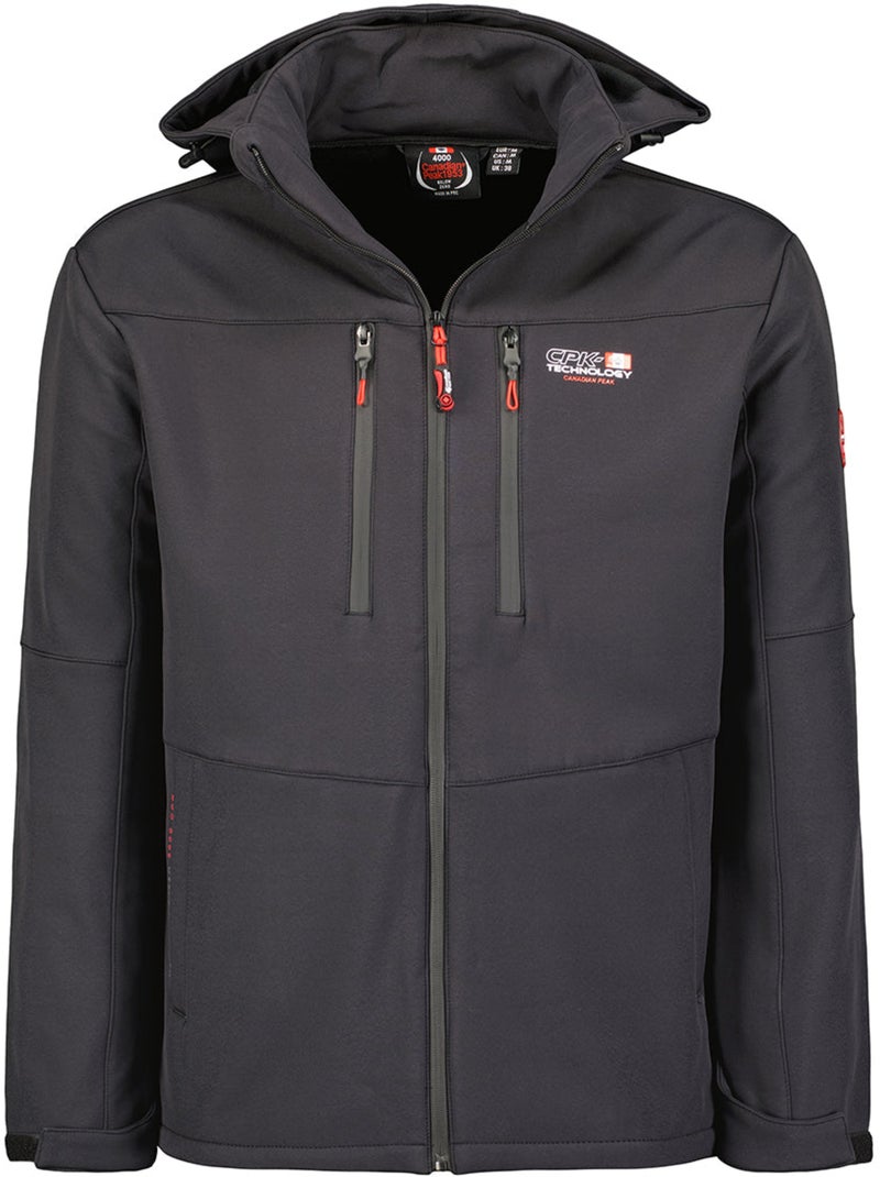Veste softshell coupe-vent à capuche amovible timmexeak – canadian peak Bleu Noir - Kiabi