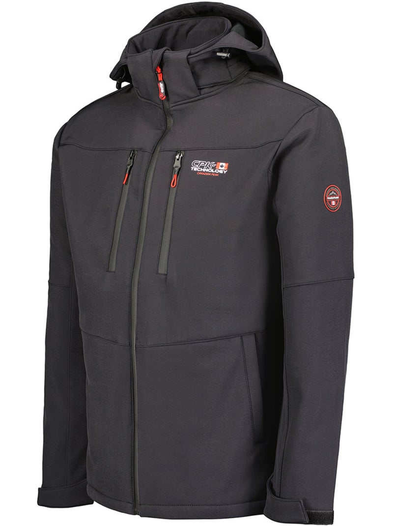 Veste softshell coupe-vent à capuche amovible timmexeak – canadian peak Bleu Noir - Kiabi