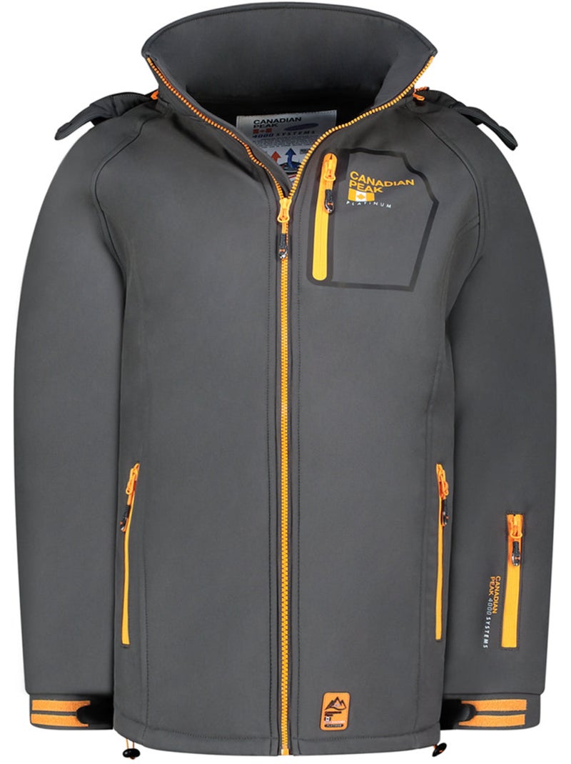 Veste softshell coupe-vent à capuche riziereak – canadian peak Gris foncé - Kiabi