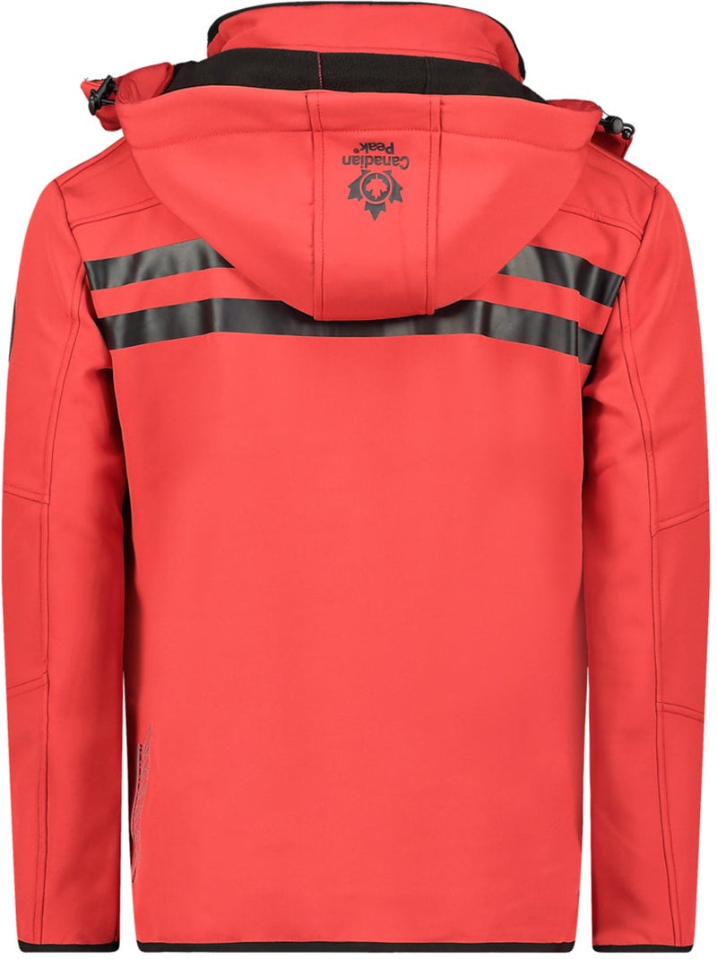 Veste softshell coupe-vent à capuche royauteak – canadian peak Noir Rouge - Kiabi