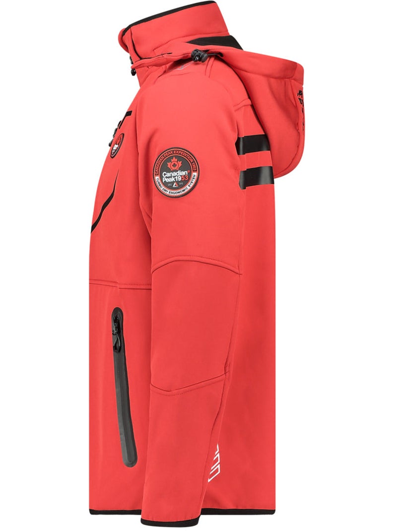 Veste softshell coupe-vent à capuche royauteak – canadian peak Noir Rouge - Kiabi