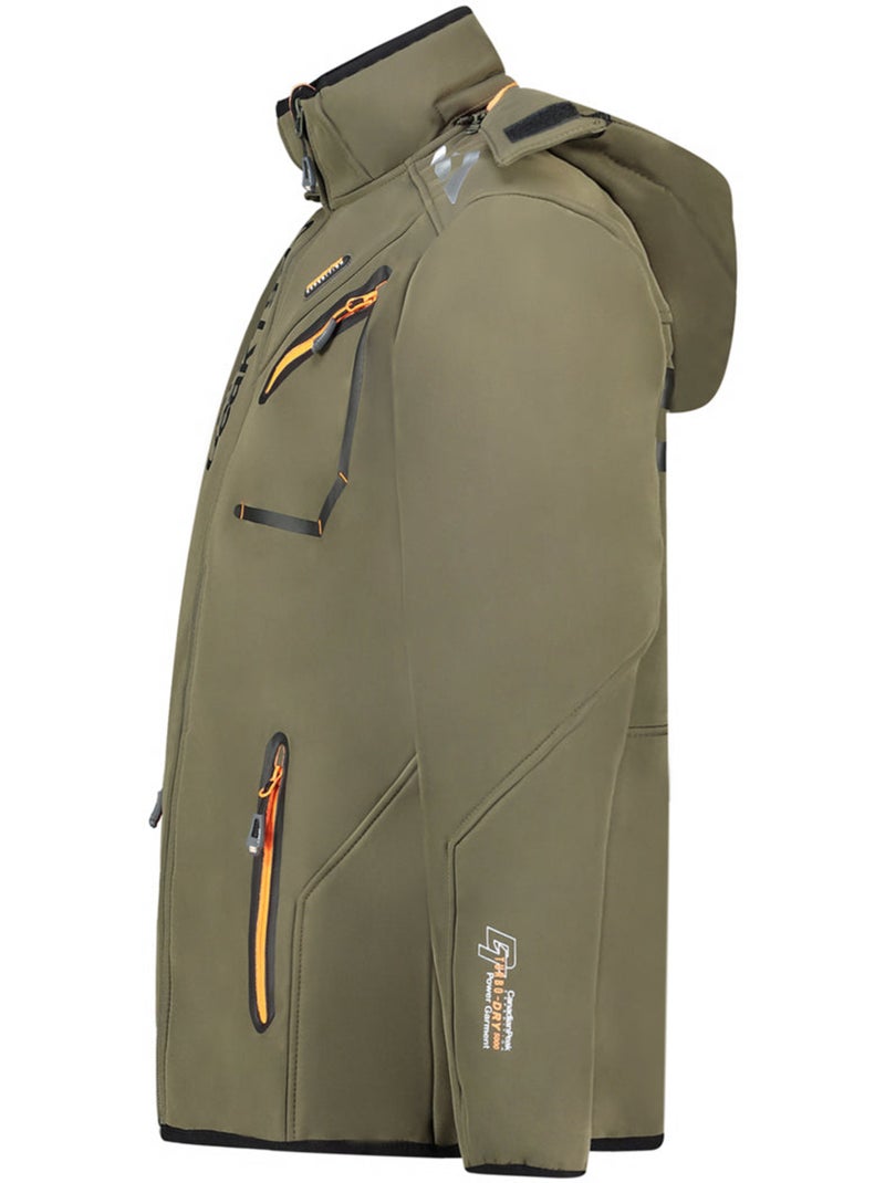 Veste softshell coupe-vent à capuche royauteak – canadian peak Vert/Orange - Kiabi
